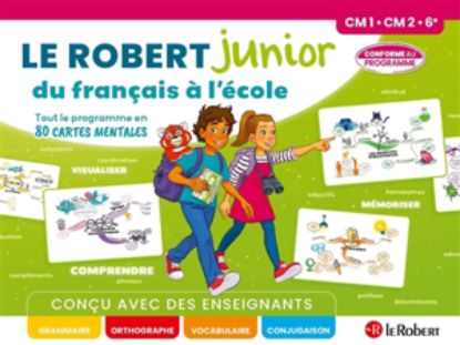 Image de Le Robert junior du français à l'école : tout le programme en 80 cartes mentales : CM1, CM2, 6e, conforme au programme
