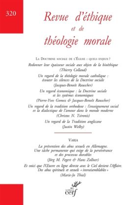 Image de Revue d'éthique et de théologie morale, n° 320. La doctrine sociale de l'Eglise : quels enjeux ?
